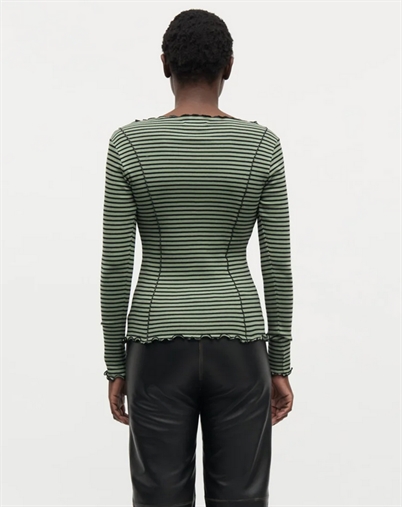 Mads Nørgaard - Stripe Siri Trøje - Sea Spray/Black